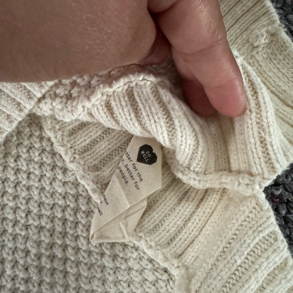 Madewell womens Pickford Cream Crewneck Pullover knit Sweater size medium - Picture 7 of 8